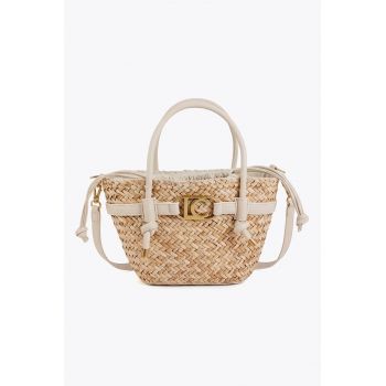 Geanta shopper din material textil - Crem