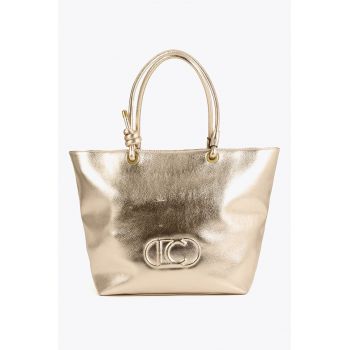 Geanta shopper din piele ecologica - Auriu