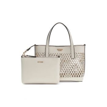Geanta shopper mini cu etui Letty - Alb fildes