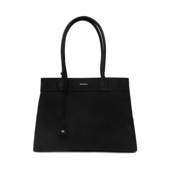 Geanta shopper -  piele naturala - neagra - One Size INTL