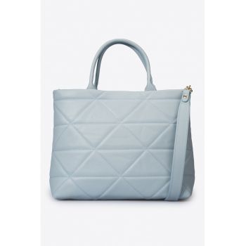 Geanta tote de piele cu aspect matlasat