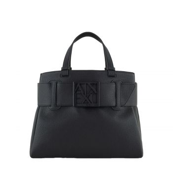 Handbag with maxi ax logo black