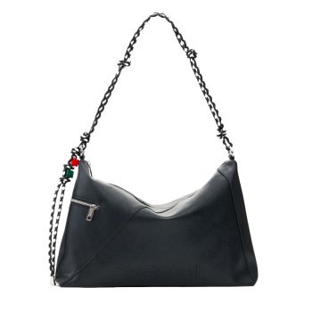 Large logo charm bag black