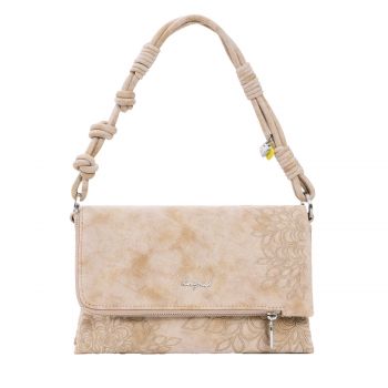 Medium bag with embroidered flap white