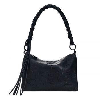 Medium bag with flowers black