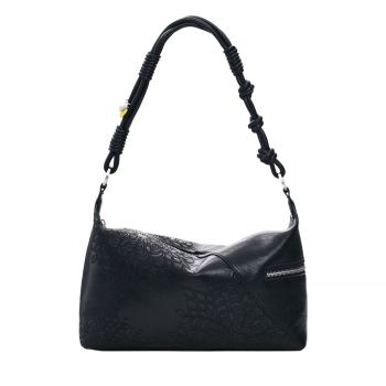 Medium embroidered bag black