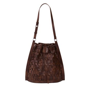 Medium woven satchel backpack brown