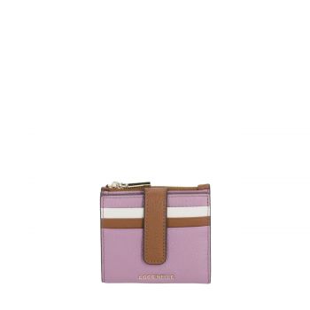 Metallic medium tricolor wallet jellyfish + cognac + pearl