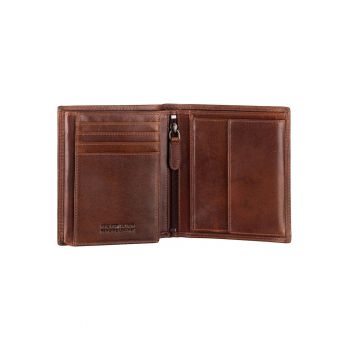Portofel barbati piele naturala maro 10.5x12.5x2.5cm - Waxy Vintage -  protectie RFID