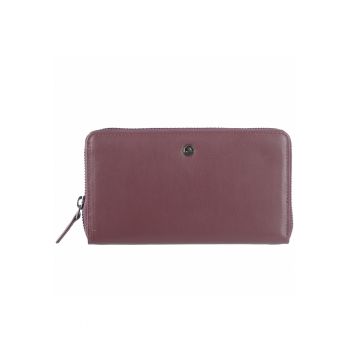 Portofel dama piele naturala 19 x 10.5 x 3 cm - Spongy Nappa - - Visiniu
