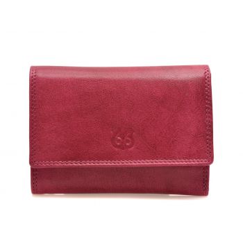 Portofel fucsia, 2037, din piele naturala