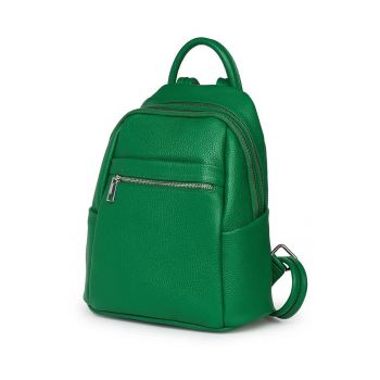 Rucsac dama -  Jonathan - piele naturala - verde - 31x27x13cm
