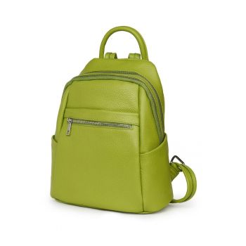 Rucsac dama piele naturala Jonathan - verde deschis - 31x27x13cm - cu doua compartimente