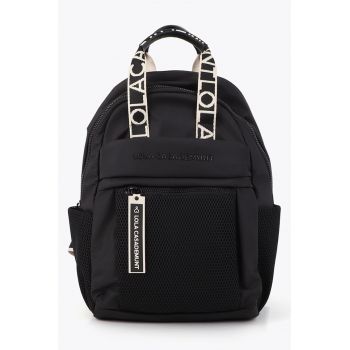 Rucsac din material textil cu fermoar - Negru