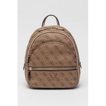 Rucsac mic cu model monograma Manhattan II - Maro taupe