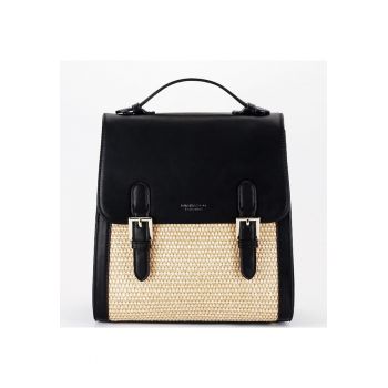 Rucsac negru cu model impletit DHJ727-3 18 20087 - Negru