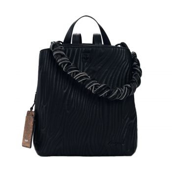 Small embossed backpack black
