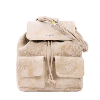 Small embroidered backpack white