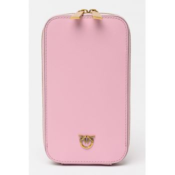 Etui de piele pentru telefon - Roz deschis