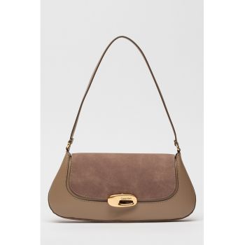 Geanta baguette de piele ecologica - Maro taupe