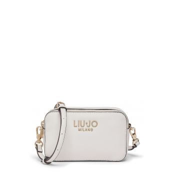 Geanta crossbody cu 2 compartimente - Alb murdar