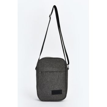Geanta crossbody cu bareta ajustabila si fermoar - Gri