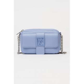 Geanta crossbody cu bareta din lant - Albastru azur