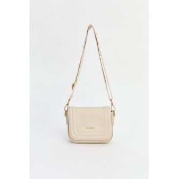 Geanta crossbody cu clapa - Bej