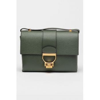 Geanta crossbody de piele Arlettis - Verde inchis