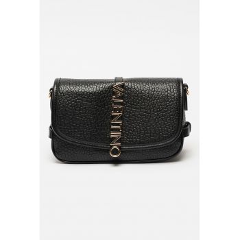Geanta crossbody de piele ecologica cu aspect texturat - Negru