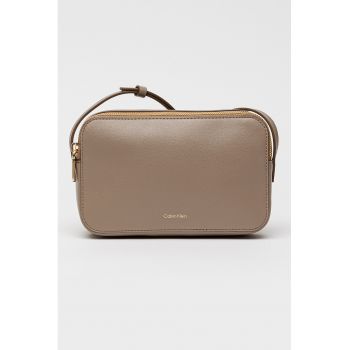 Geanta crossbody de piele ecologica cu bareta ajustabila Foil - Maro taupe