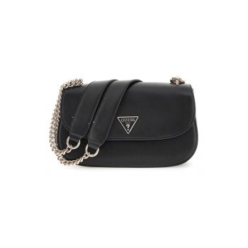 Geanta crossbody de piele ecologica cu bareta de lant Daryna - Negru