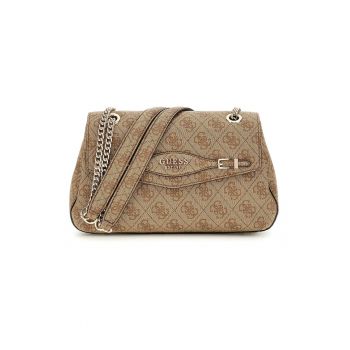 Geanta crossbody de piele ecologica cu model - Maro deschis