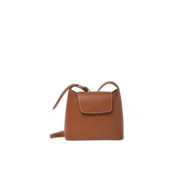 Geanta crossbody de piele - Maro