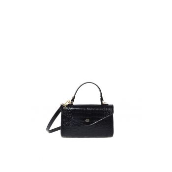 Geanta crossbody de piele - Negru