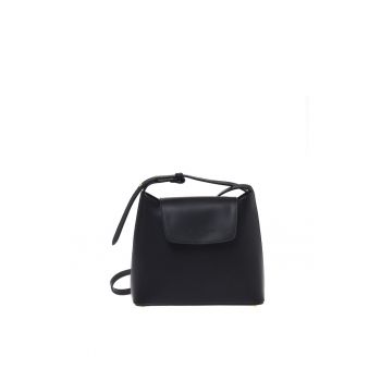 Geanta crossbody de piele - Negru