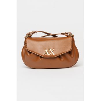 Geanta crossbody din piele ecologica cu clapa - Maro Siena