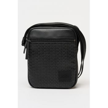 Geanta crossbody din piele ecologica cu model logo Ethon 2.0 - Negru