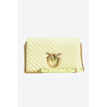 Geanta crossbody din piele Love Click - Verde pal