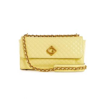 Geanta crossbody matlasata cu logo metalic