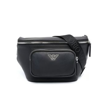 Geanta cu curea -  Nylon/Poliester - Negru - Marime Unica
