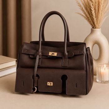 Geanta de dama, 267, model Large, Maro inchis