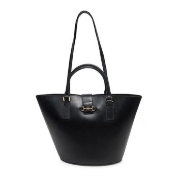 Geanta de dama  Heritage Leather Tote - neagra - dimensiuni 27x28x16cm - un compartiment