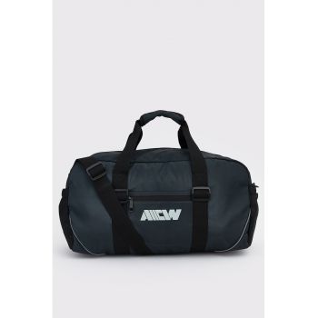 Geanta duffle cu bareta ajustabila - Negru/Albastru ultramarin