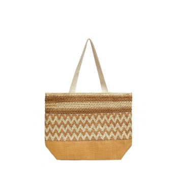 Geanta shopper  Celuloza/Poliester - 49x37cm - Bej