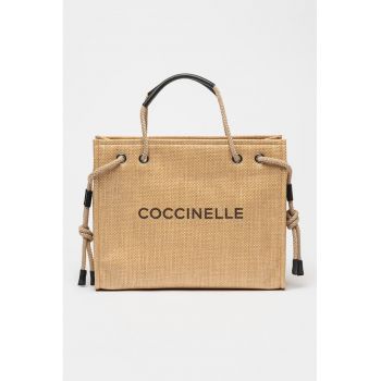 Geanta shopper cu aspect tesut Never Without - Bej