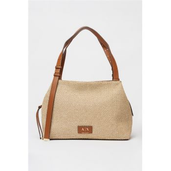 Geanta shopper cu aspect texturat Alice - Bej