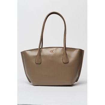 Geanta shopper de piele ecologica - Maro taupe