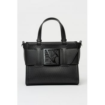 Geanta shopper din piele ecologica - Negru