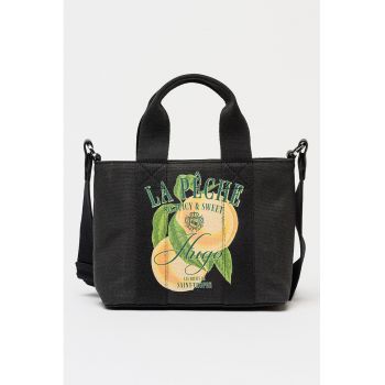 Geanta tote cu imprimeu Becky - Negru